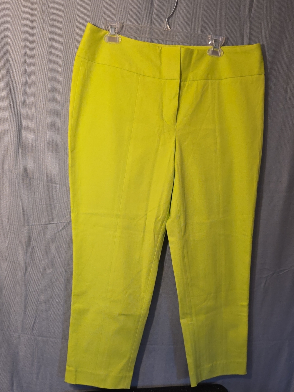 Foxcroft Bright Lime Cropped Slim Ankle Pants